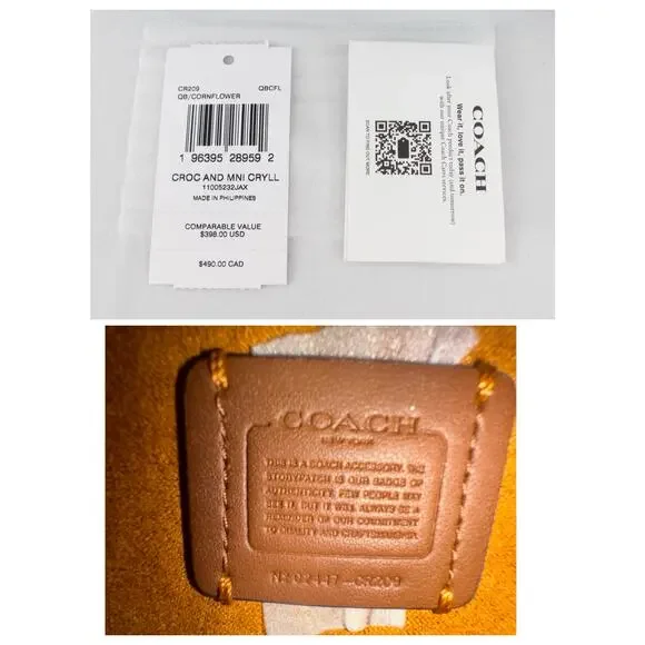 NWT Coach Crocodile Embossed Andrea Mini Carryall Bag - Picture 3 of 8